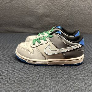 Size 9C-Nike Dunk Low Lifestyle White/Grey/Blue (PS)